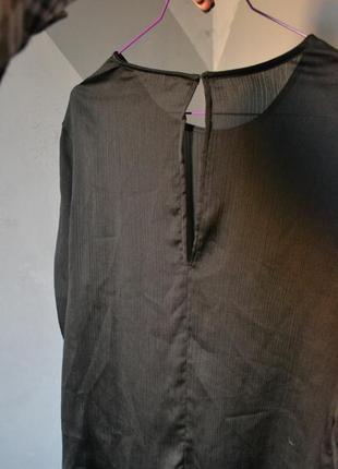 Черная элегантная блуза с драпировкой кулиской на рукавах h&amp;m5 фото