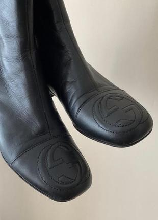 Кожаные ботинки с цепочкой ботинки из натуральной кожи gucci оригинал чёрные ботинки с натуральной кожи ботинки с цепами6 фото