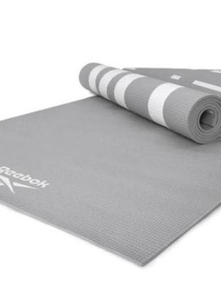 Двосторонній килимок для йоги reebok double sided 4mm yoga mat сірий уні 173 х 61 х 0,4 см