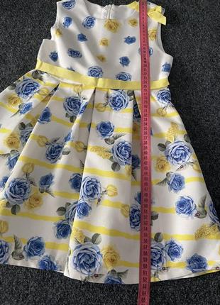 Платье на девочку 6 лет в желто голубом цвете2 фото