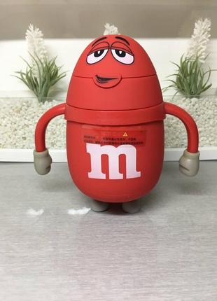 Термос детский с трубочкой memos m&ms (красный)