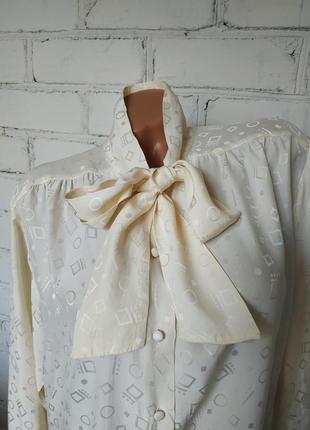 Блуза шовкова з бантом/пишний рукав3 фото
