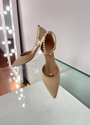 Свадебные туфли с жемчугом 5 см4 фото