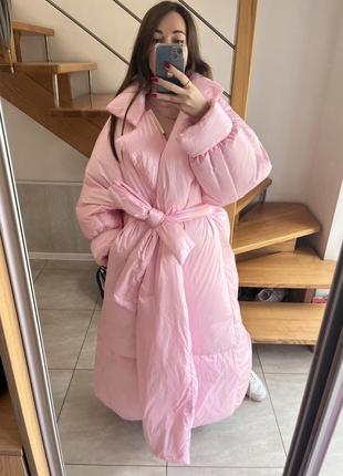 Пуховик одеяло розовый vero moda1 фото