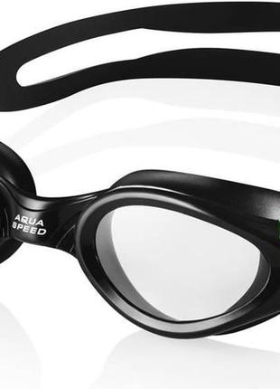 Очки для плавания для взрослых универсальные aqua speed pacific 6647 черные с зеленым (osfm)