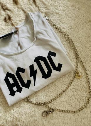 Футболка белая ac dc, ac/dc