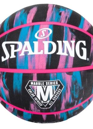 М'яч баскетбольний spalding marble series блакитни