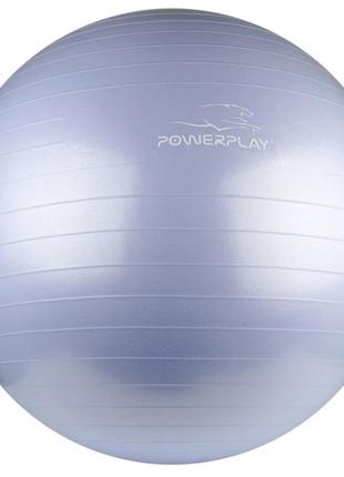 М'яч для фітнесу (фітбол) powerplay 4001 ø75 cm gymball  sky blue + помпа