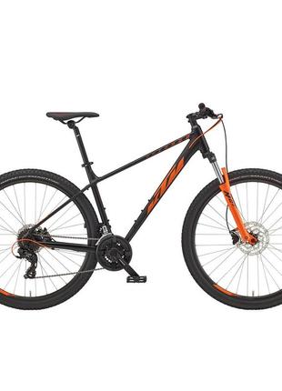 Велосипед ktm chicago 292 29" рама m/43, матовый черный (оранжевый), 2022