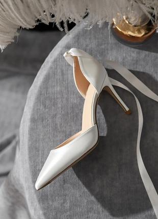 Свадебные туфли для невесты с лентой 6 см