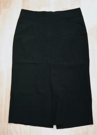 Юбка черная карандаш приталенная прямая юбка карандаш мыды миди классическая базовая модель черная