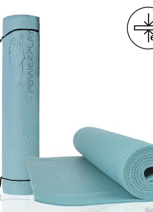 Килимок для йоги та фітнесу powerplay 4010 pvc yoga mat зелений (173x61x0.6)6 фото