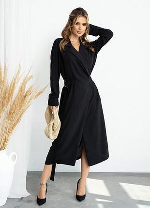Чорна сукня-тренч міді довжини