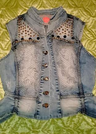 Джинсова жилетка, крутий дизайн!