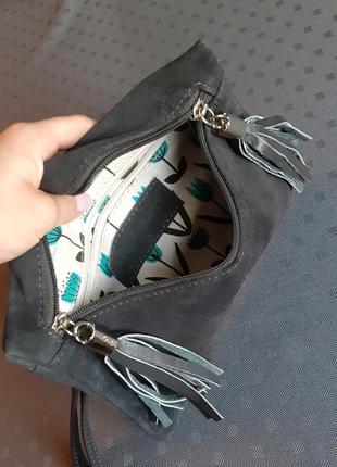 Замшевий сірий красивий клатч фірми cnгмр4 фото