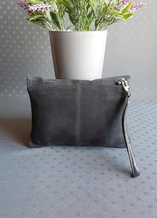 Замшевий сірий красивий клатч фірми cnгмр3 фото