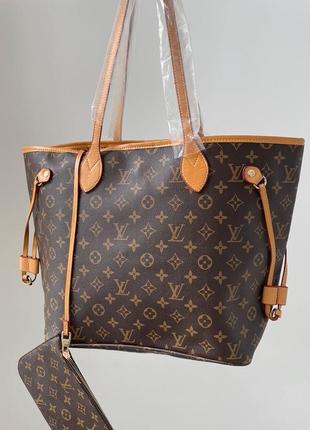 Сумка louis vuitton neverfull brown caramel