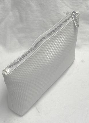 Большая красивая косметичка space nk apothecary london white silver make up cosmetic bag clutch5 фото