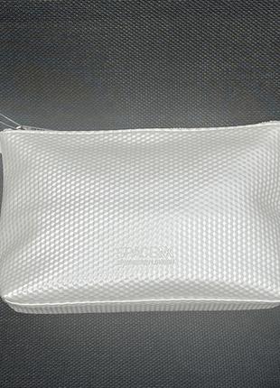 Большая красивая косметичка space nk apothecary london white silver make up cosmetic bag clutch2 фото
