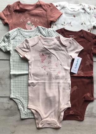 Комплект бодиков для девочки на короткий рукав 18м, 24м 80см, 86см картерс carters