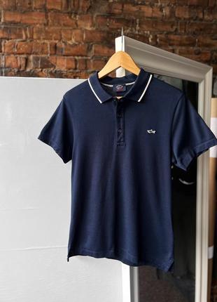 Paul&amp;shark men’s premium dark blue short sleeve polo shirt made in italy оригінальне, люксове поло