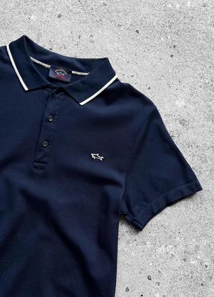 Paul&amp;shark men’s premium dark blue short sleeve polo shirt made in italy оригінальне, люксове поло5 фото