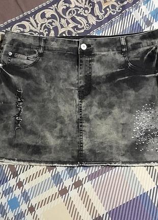 Джинсовая юбка, юбка ххл