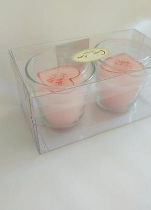 Свечи cozy home 14 февраля в стеклянном стакане 2 шт день святого валентина новый год свеча