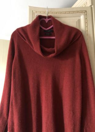 Роскошный кашемировый джемпер свитер оверсайз , натуральный кашемир, цвет терракот4 фото