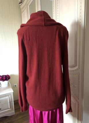 Роскошный кашемировый джемпер свитер оверсайз , натуральный кашемир, цвет терракот6 фото