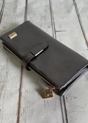 Женский кожаный кошелек портмоне jccs серебряный5 фото