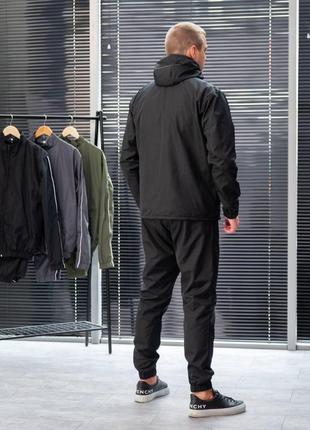 Спортивний костюм плащівка чоловічий чорний