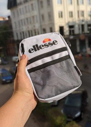 Мессенджер ellesse белый/черный, борсетка элис, сумка через плечо, унисекс, мужская/женщина/подростковая, бананка2 фото