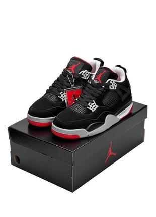 Чоловічі кросівки nike air jordan 4 retro bred #найк