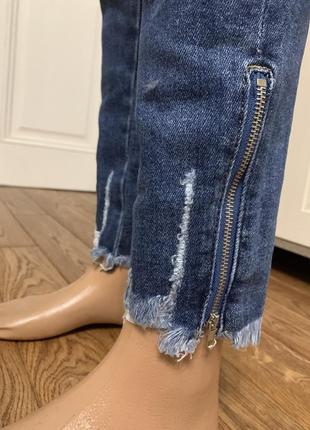 Женские джинсы синие с замочками облегающие m’sara5 фото