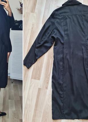 Чорна міді сукня cos нова сукня на запах з ліоцеллу оверсайз сукня сорочка прямого крою3 фото