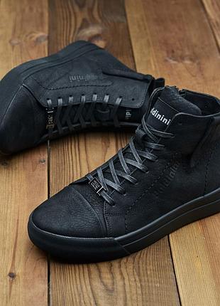 Мужские зимние ботинки / высокие кеды baldinini из натуральной кожи