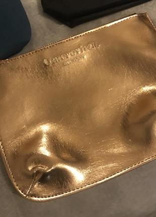 Красивая нарядная косметичка клатч люкс бренда omorovicza rose gold makeup cosmetic clutch bag2 фото