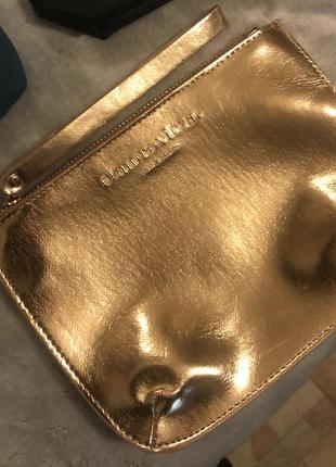 Красивая нарядная косметичка клатч люкс бренда omorovicza rose gold makeup cosmetic clutch bag1 фото