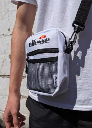 Белая сумка ellesse, мессенджер ellesse, барсетка элис, сумка через плечо ellesse2 фото