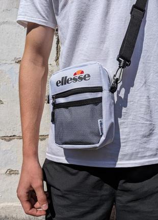 Белая сумка ellesse, мессенджер ellesse, барсетка элис, сумка через плечо ellesse1 фото