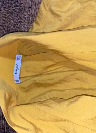 Жовта сорочка купро блуза з ґудзиками mango zara горчичная блуза рубашка с купра5 фото