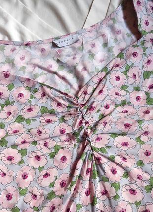 Шикарная блуза стильная модель актуальная принт цветы натуральная8 фото