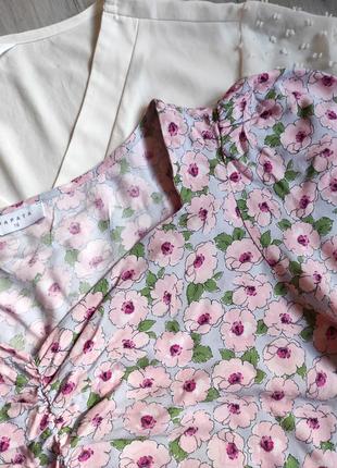 Шикарная блуза стильная модель актуальная принт цветы натуральная6 фото