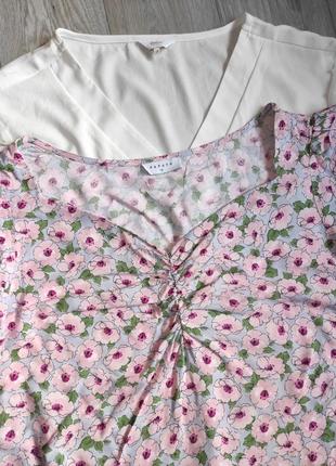 Шикарная блуза стильная модель актуальная принт цветы натуральная5 фото