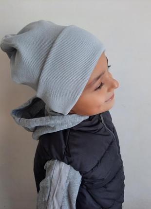 Демсісезонна подвійна шапка для хлопчика8 фото