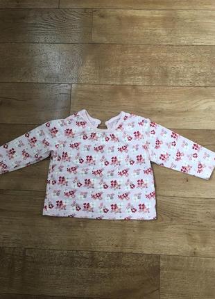 Лонгслив на дівчинку 6-9 міс. лонгслив cherokee. кофта квітковий принт. гарна кофтинка