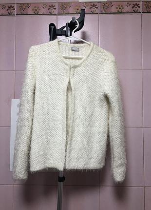 Накидка кофтинка піджак бежева молочна травка травичка на дівчинку 12 років 13