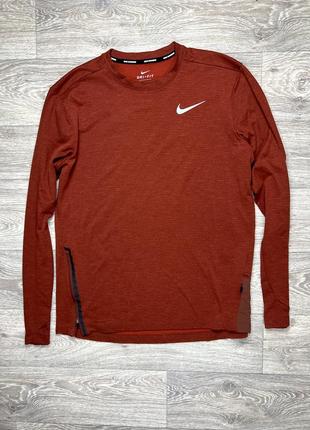 Nike running dri-fit longslif кофта l размер спортивная бордовая оригинал