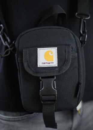 Барсетка carhartt чорна сумка через плече жіноча чоловіча7 фото
